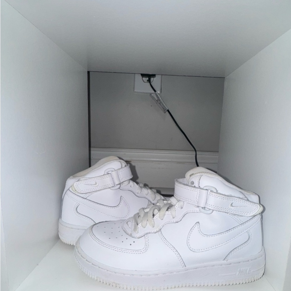 Nike All-White High-Top Sneakers kids 3 Air Force